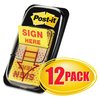 Post-It FLAG, 50FL/DSP, 12DSP/BX, YL PK MMM680SH12